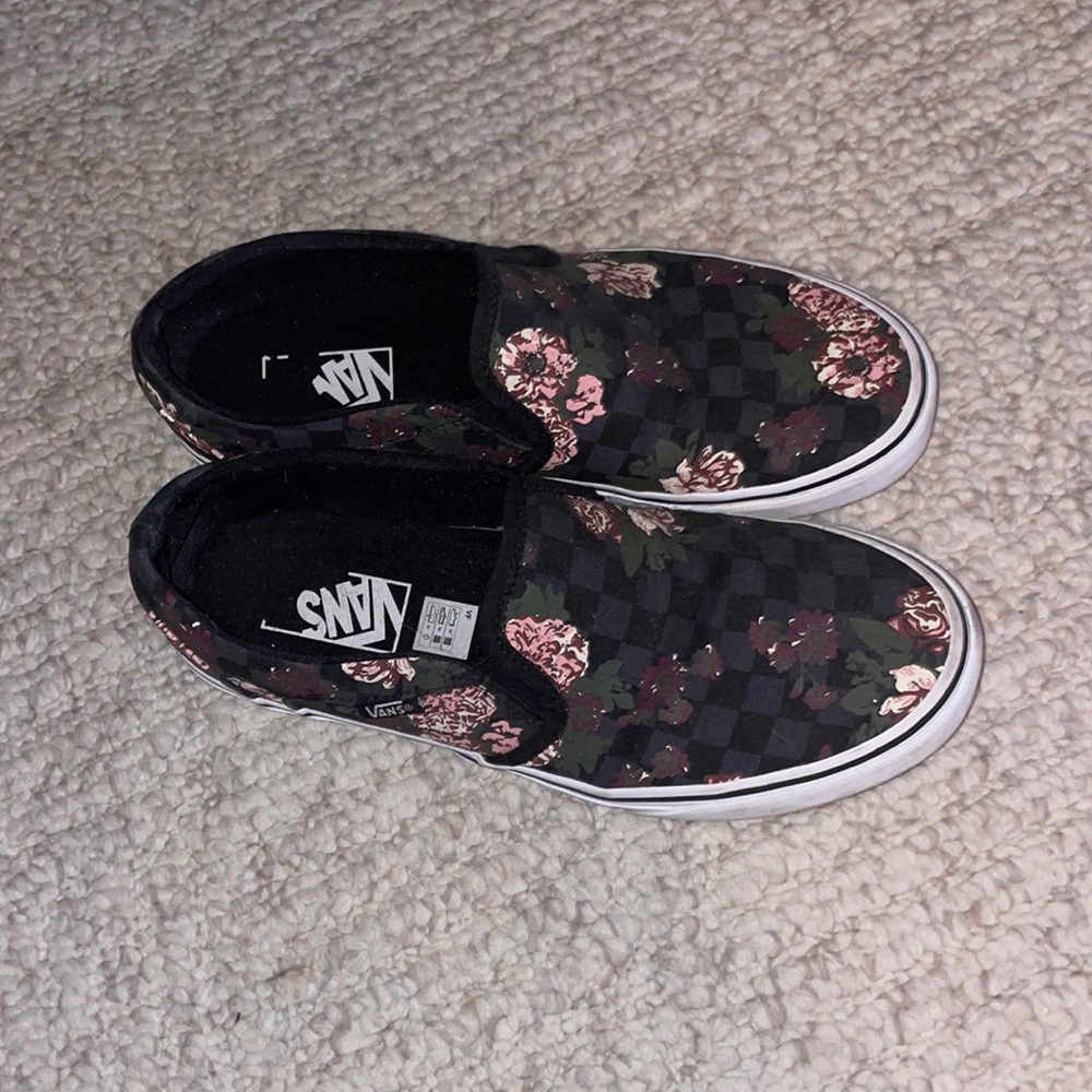 Floral Checkered Vans